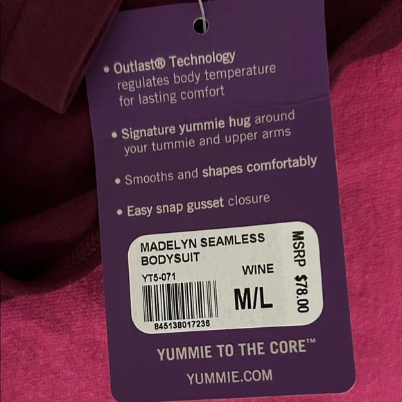 Yummie temperature regulating Maroon High-Neck light compression Bodysuit - Picture 2 of 4